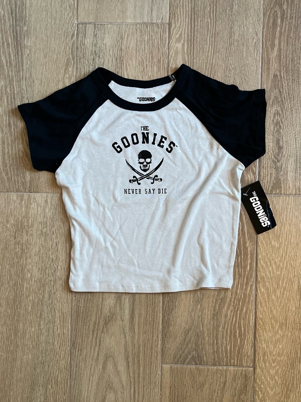 The Goonies Cropped Raglan Baby Tee NWT